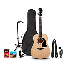 Mitchell Launch D75S Starter Dreadnought Acoustic Guitar Deluxe Pack Natural