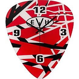 EVH Pick-Shaped Wall Clock - Red, Black and White Stripes