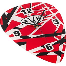 EVH Pick-Shaped Wall Clock - Red, Black and White Stripes