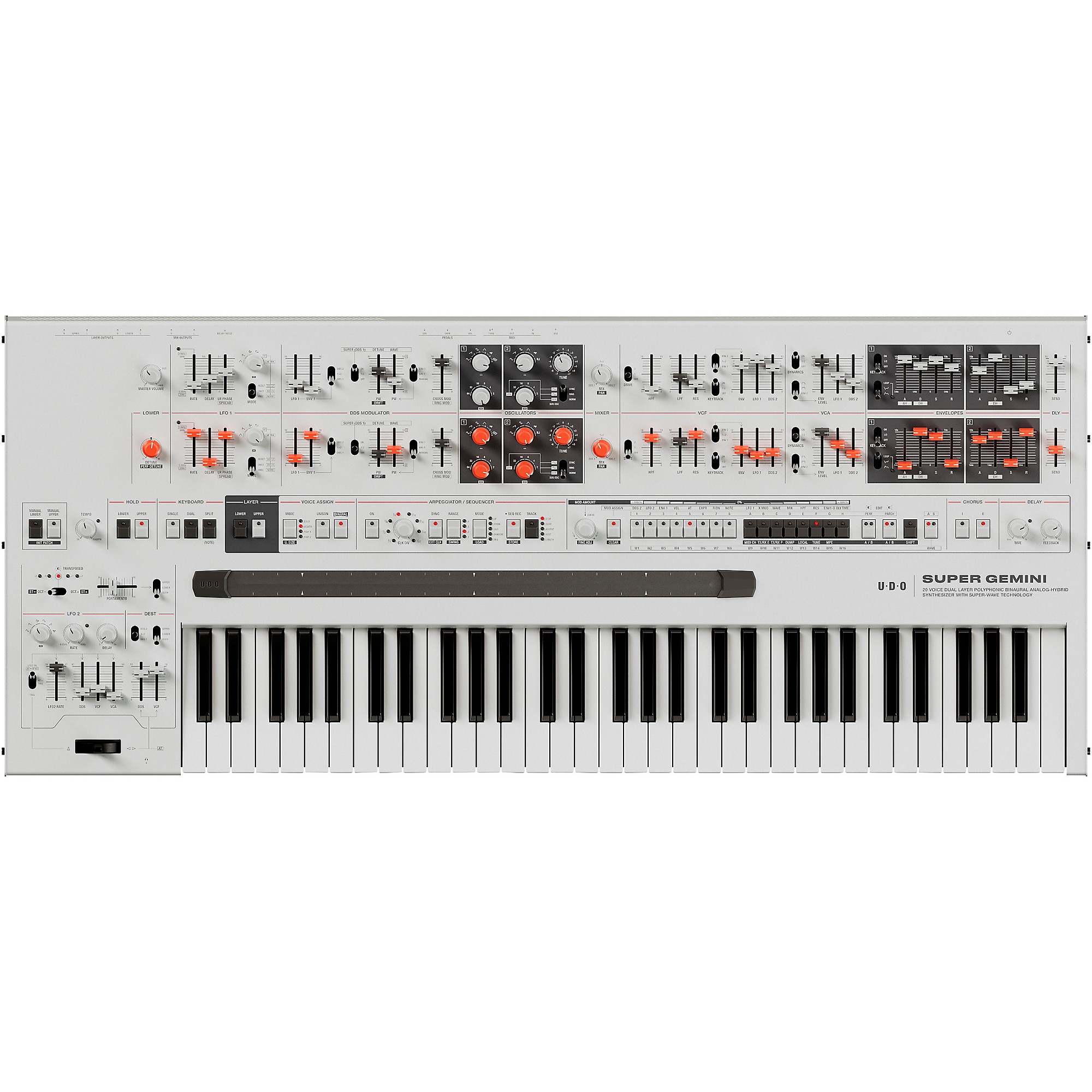 UDO Audio Super Gemini Polyphonic Hybrid Keyboard Synthesizer UDO Audio Super Gemini Polyphonic Hybrid Keyboard Synthesizer