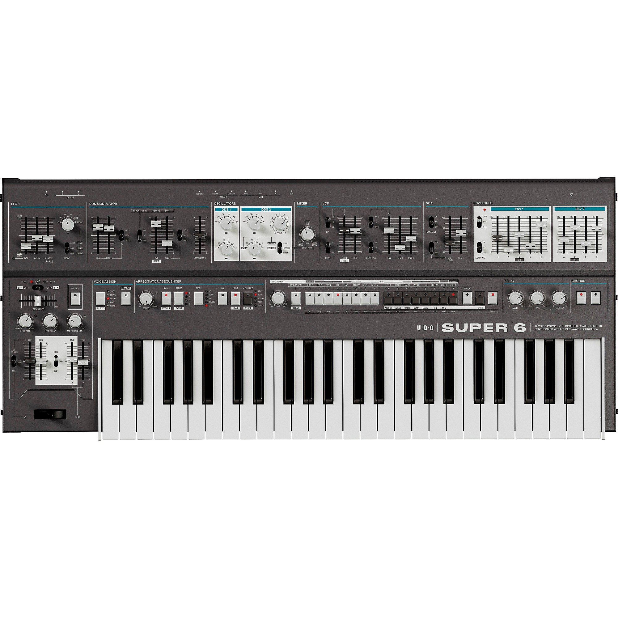 UDO Audio Super 6 Polyphonic Analog Synthesizer - Black | Guitar UDO Audio Super 6 Polyphonic Analog Synthesizer - Black | Guitar