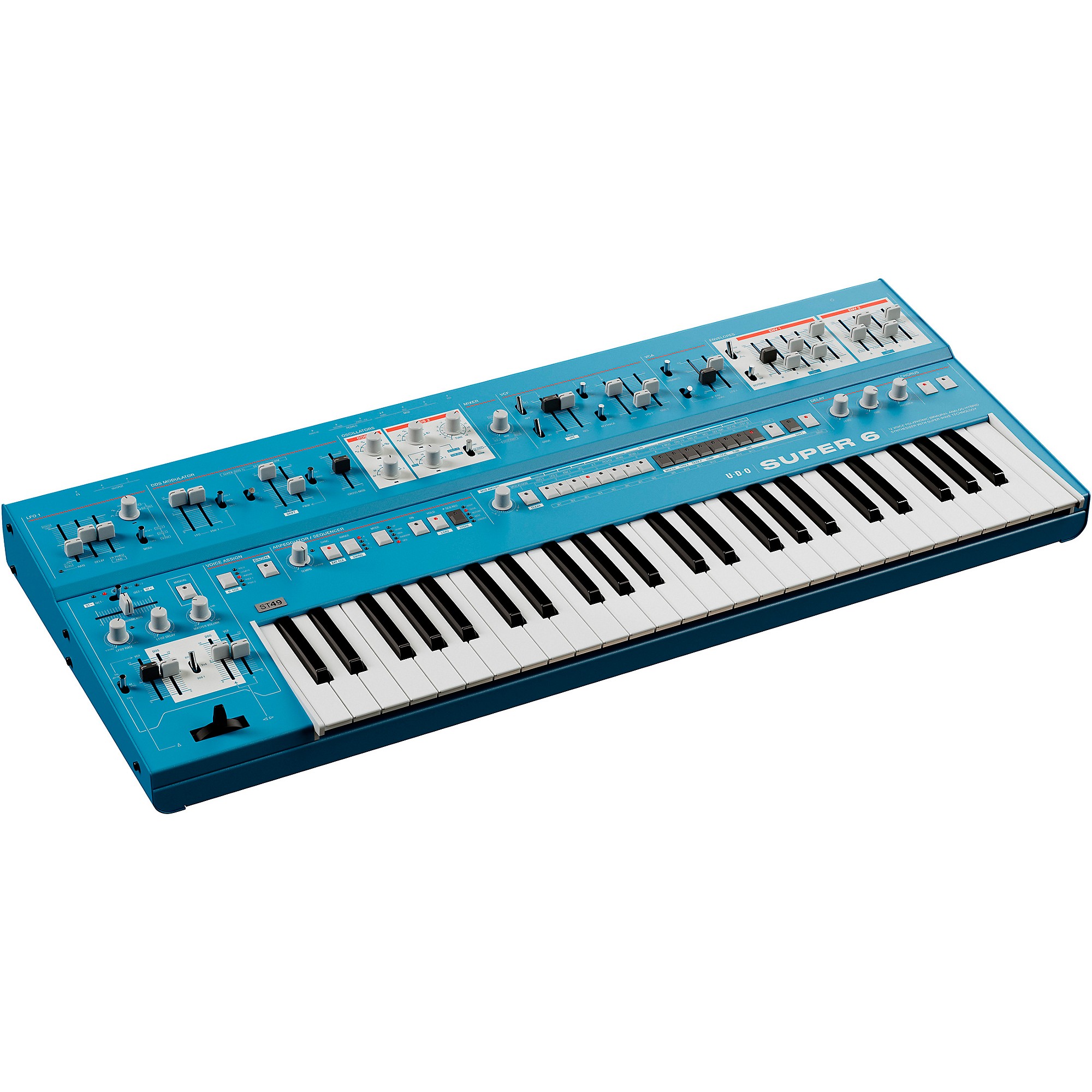 鍵盤楽器 UDO Audio | Super 6 ST49 Blue UDO Audio Super 6 ST49 Polyphonic Analog Synthesizer - Blue
