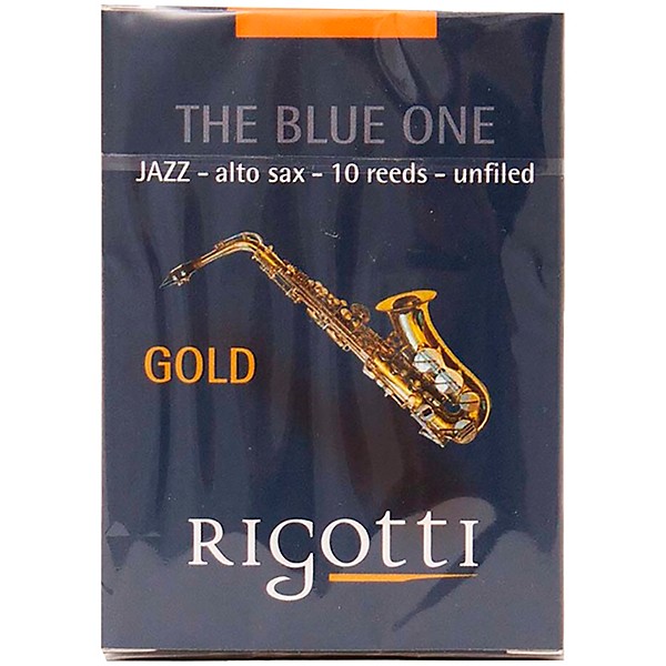 Rigotti Alto Saxophone Reed, Gold Jazz Cut 3.5 Light 10 Pack