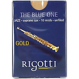 Rigotti Rigotti Soprano Saxophone Reed, Gold Jazz Cut 3 Strong 10 Pack