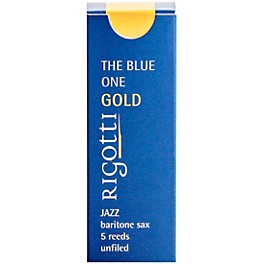 Rigotti Rigotti Baritone Saxophone Reed, Gold Jazz Cut 3 Medium 5 Pack