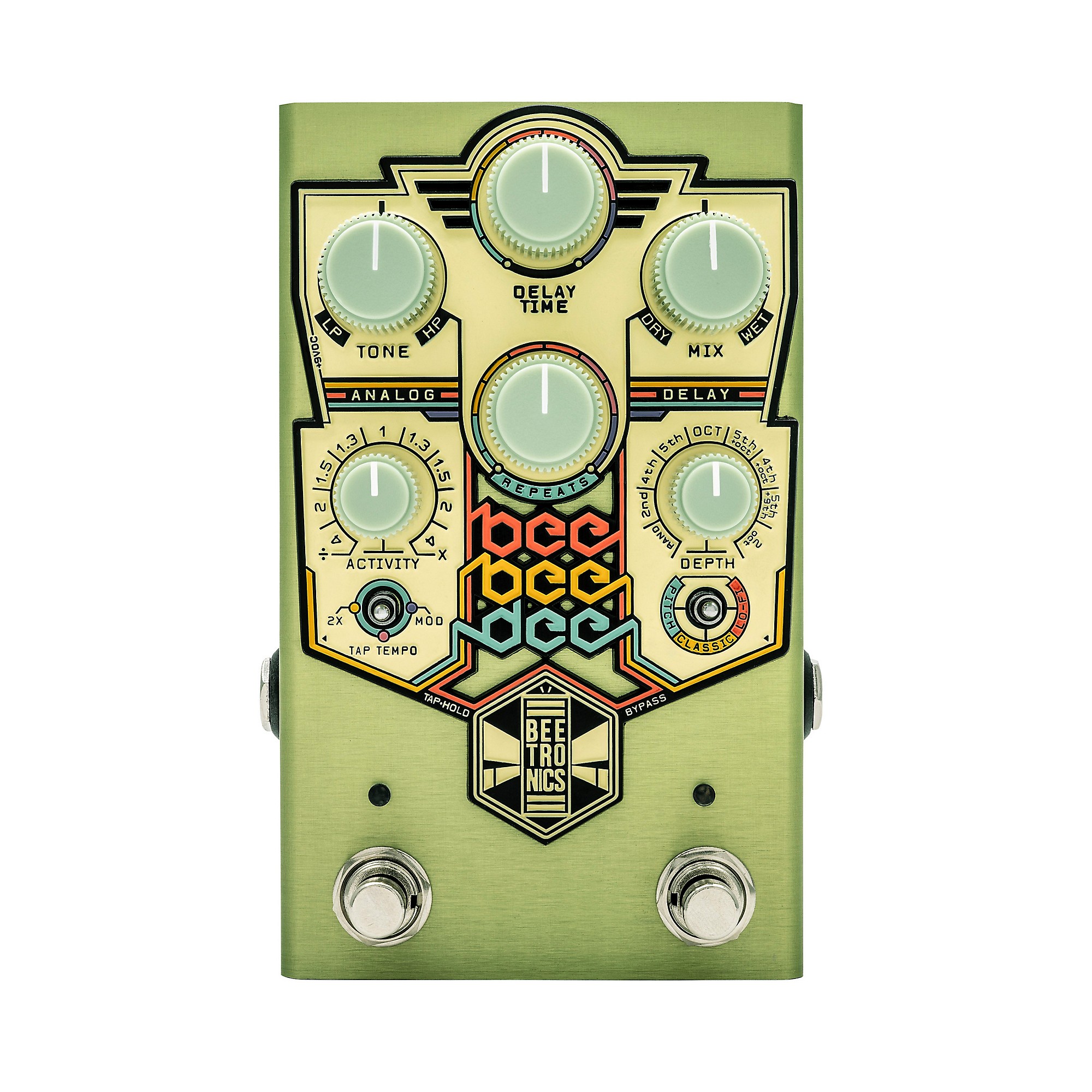 ギター BEETRONICS bee bee dee delay Beetronics FX BeeBeeDee Analog Delay Pedal - Green | Guitar Center