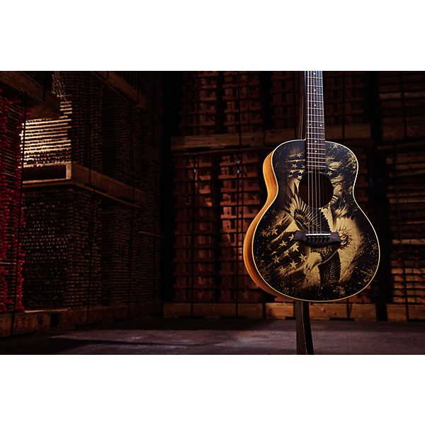 Taylor Guitars 4 Vets GS Mini Americana Special-Edition Acoustic Guitar Custom Graphic