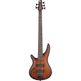 Ibanez SR505AL 5-String Left-Handed Electric Bass Guitar - Mahogany Brown Burst Low Gloss