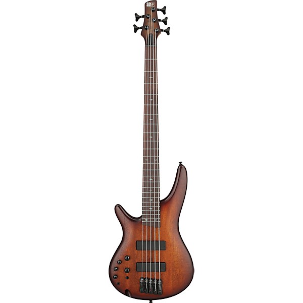 Ibanez SR505AL 5-String Left-Handed Electric Bass Guitar - Mahogany Brown Burst Low Gloss