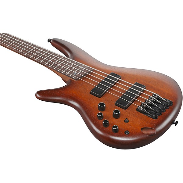 Ibanez SR505AL 5-String Left-Handed Electric Bass Guitar - Mahogany Brown Burst Low Gloss
