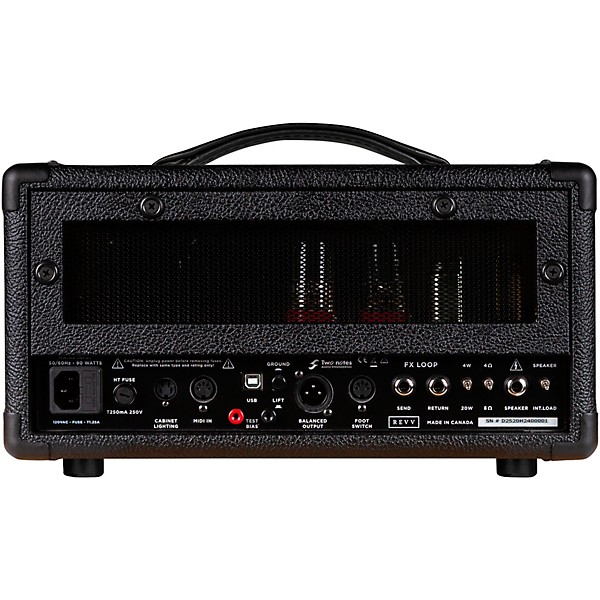 Revv Amplification D20 MK2 Tube Amplifier Head Black