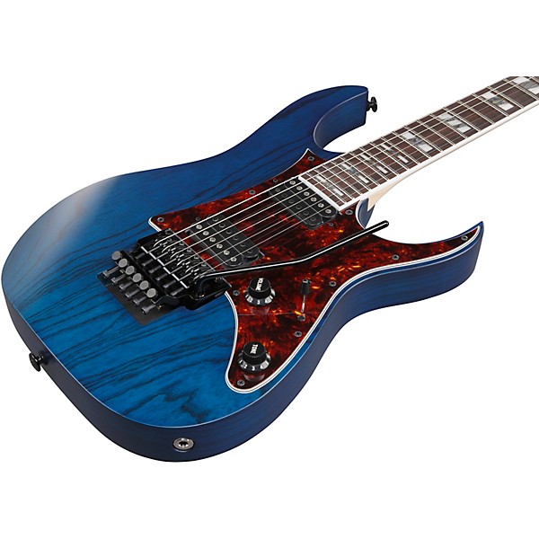 Ibanez RG Prestige RG653DX Electric Guitar - Transparent Deep Blue Flat