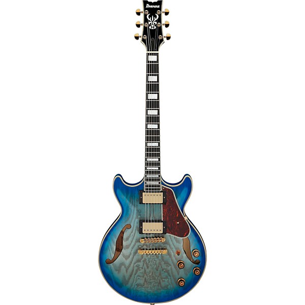 Ibanez Artcore Expressionist AM93QA Semi-Hollow Electric Guitar - Jet Blue Burst