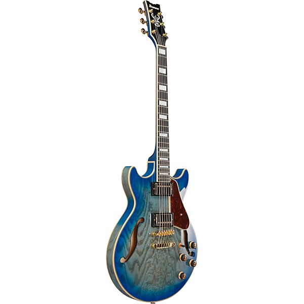Ibanez Artcore Expressionist AM93QA Semi-Hollow Electric Guitar - Jet Blue Burst