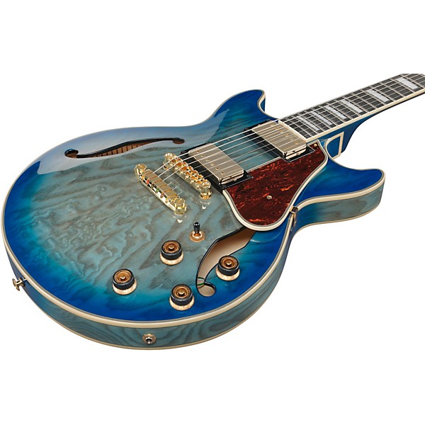 Ibanez Artcore Expressionist AM93QA Semi-Hollow Electric Guitar - Jet Blue Burst