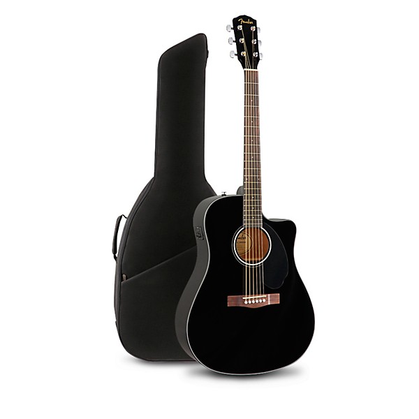 Fender CD-60SCE Dreadnought Acoustic-Electric Guitar With Bag Black