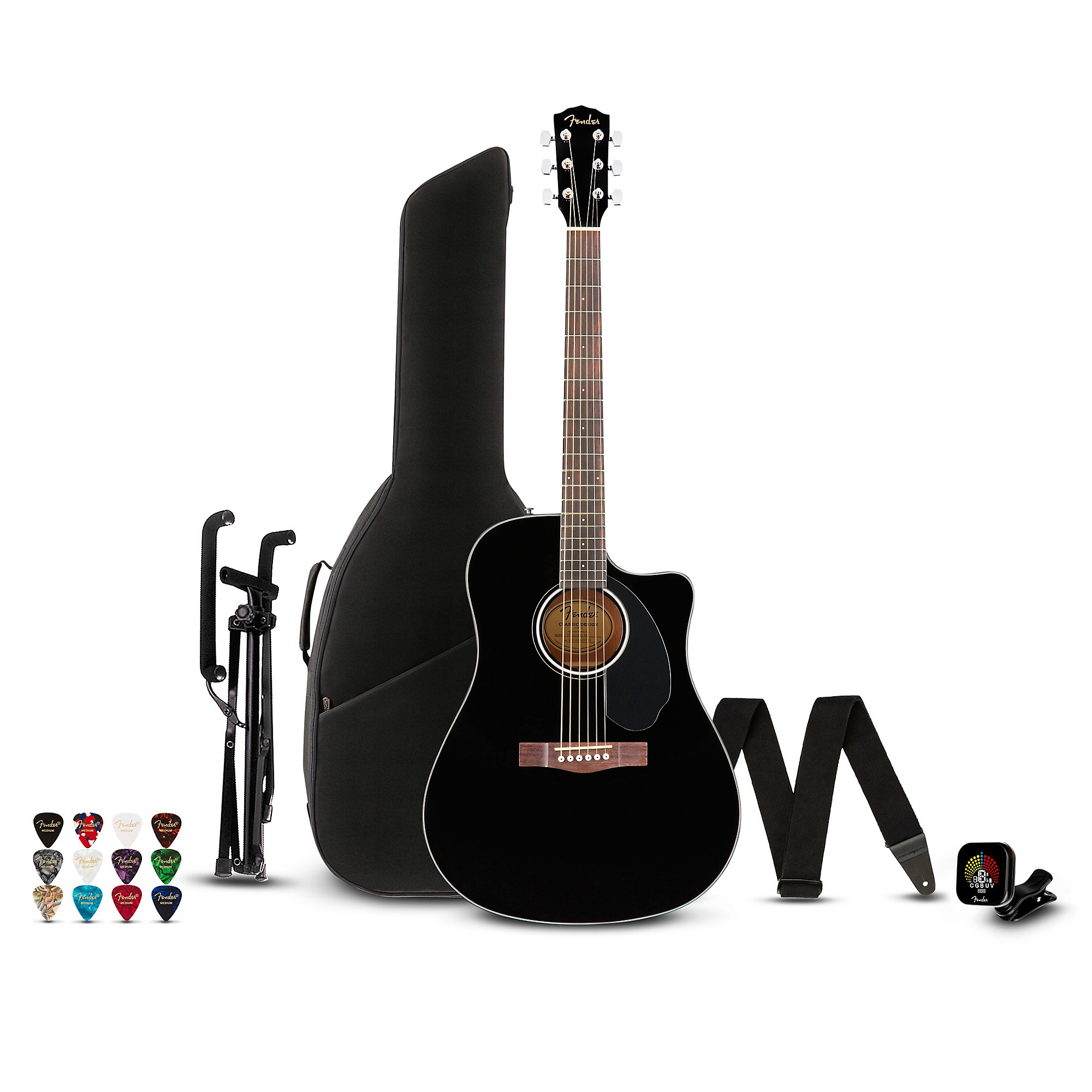 ギター Fender CD-60SCE Dreadnought Fender CD-60SCE Dreadnought Acoustic-Electric Guitar Pack - Black