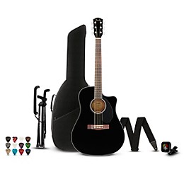 Fender CD-60SCE Dreadnought Acoustic-Electric Guitar Pack Black
