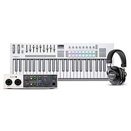 Novation Launchkey MK4 Keyboard Controller with Universal Audio Volt 2 USB Audio Interface & Tascam TH-200X Studio Headphones 49 Key Package