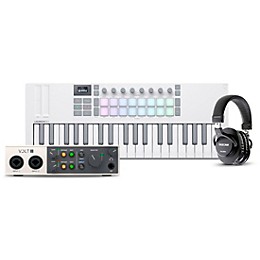 Novation Launchkey MK4 Keyboard Controller with Universal Audio Volt 2 USB Audio Interface & Tascam TH-200X Studio Headphones 37 Key Package
