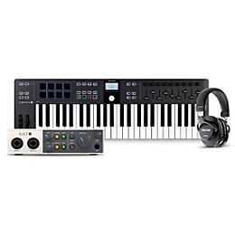 Arturia KeyLab Essential MK3 MIDI Keyboard Controller with Universal Audio Volt 2 USB Audio Interface & Tascam TH-200X Studio Headphones Black