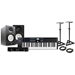 Arturia KeyLab Essential MK3 MIDI Keyboard Controller with Minifuse 2 USB Audio Interface and Yamaha HS5 5-inch Studio Monitor Pair (Cables & Stands Included) Black 49 Key Package