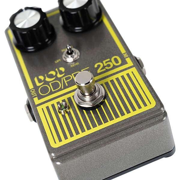 DOD Overdrive Preamp 250-X Effects Pedal Gray and Yellow