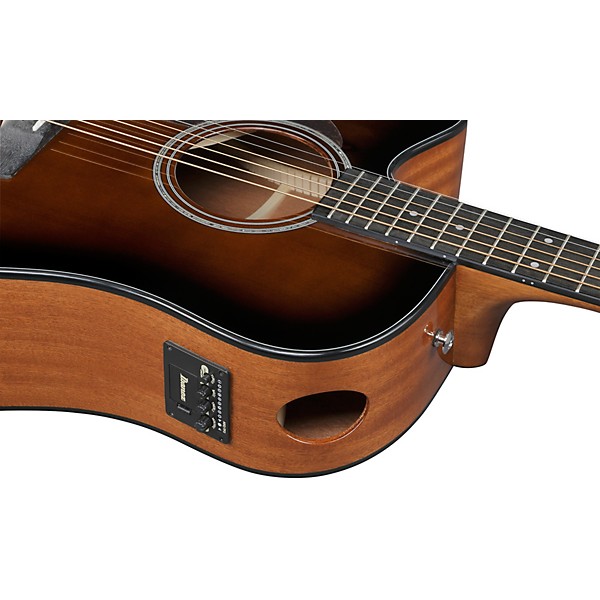 Ibanez AAD51LCE Advanced Dreadnought Left-Handed Acoustic-Electric Guitar - Dark Violin Sunburst