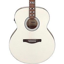 Ibanez AJ70M2E Jumbo Acoustic-Electric Guitar - Pearl White