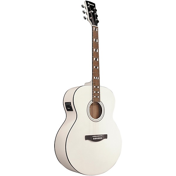 Ibanez AJ70M2E Jumbo Acoustic-Electric Guitar - Pearl White
