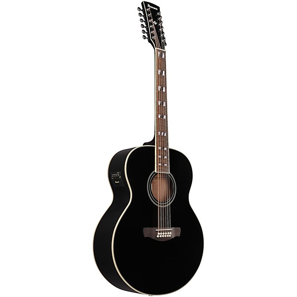Ibanez AJ7012M2E Jumbo 12-String Acoustic-Electric Guitar - Black
