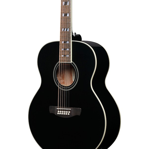 Ibanez AJ7012M2E Jumbo 12-String Acoustic-Electric Guitar - Black