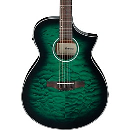 Ibanez AEWC16QA Auditorium Acoustic-Electric Guitar - Transparent Emerald Burst