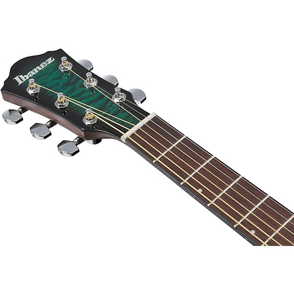Ibanez AEWC16QA Auditorium Acoustic-Electric Guitar - Transparent Emerald Burst