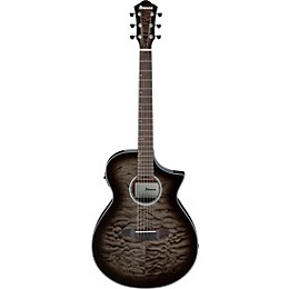Ibanez AEWC16QA Auditorium Acoustic-Electric Guitar - Transparent Black Sunburst