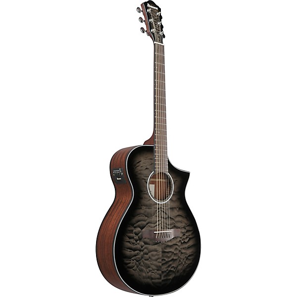Ibanez AEWC16QA Auditorium Acoustic-Electric Guitar - Transparent Black Sunburst