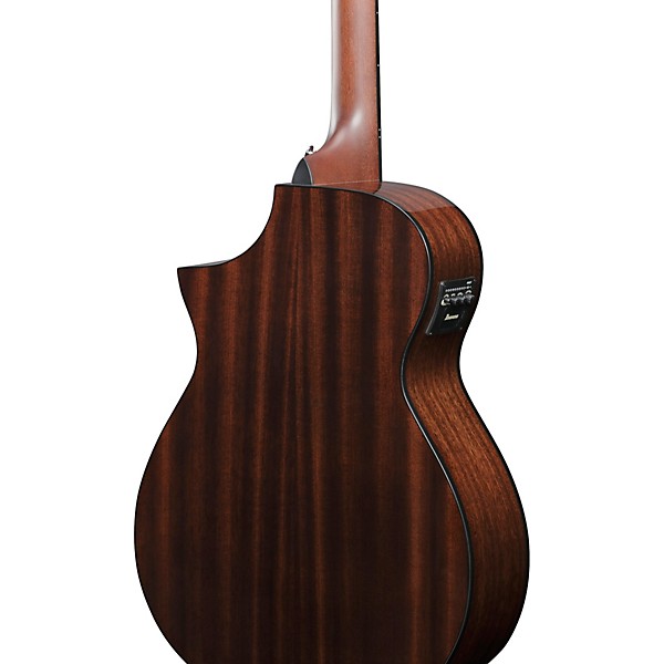 Ibanez AEWC16QA Auditorium Acoustic-Electric Guitar - Transparent Black Sunburst