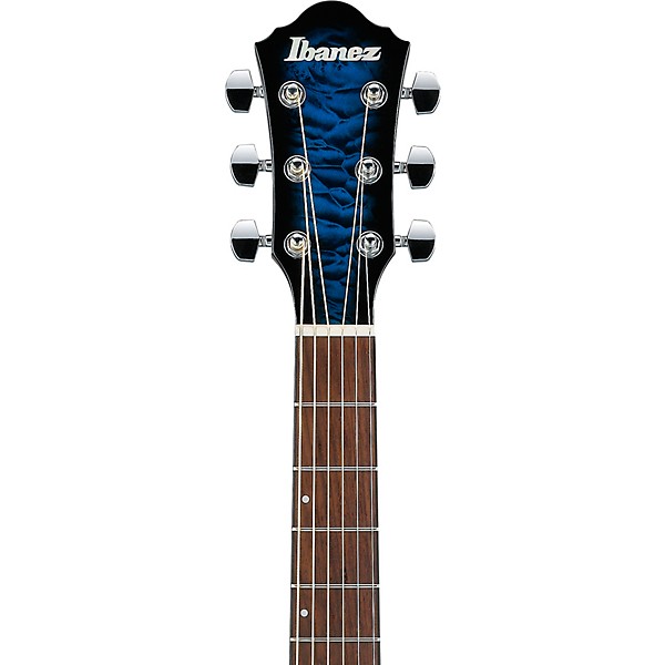 Ibanez AEWC16QA Auditorium Acoustic-Electric Guitar - Transparent Blue Sunburst