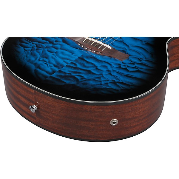 Ibanez AEWC16QA Auditorium Acoustic-Electric Guitar - Transparent Blue Sunburst
