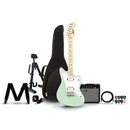 Squier Mini Jazzmaster HH Maple Fingerboard Electric Guitar and Frontman 20G Guitar Combo Amp Bundle Surf Green