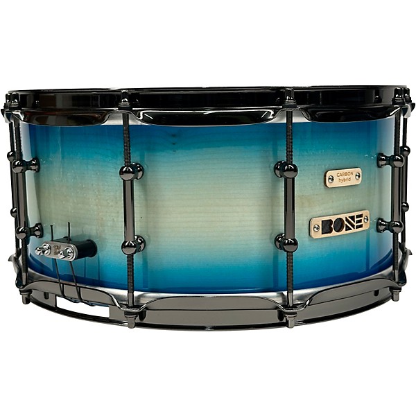 BONE Drums TRUE Carbon Fiber Hybrid Snare Drum with Black Nickel Hardware 14 x 5.5 in. Ocean Blue Burst