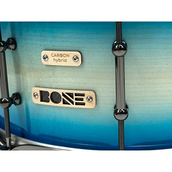 BONE Drums TRUE Carbon Fiber Hybrid Snare Drum with Black Nickel Hardware 14 x 5.5 in. Ocean Blue Burst