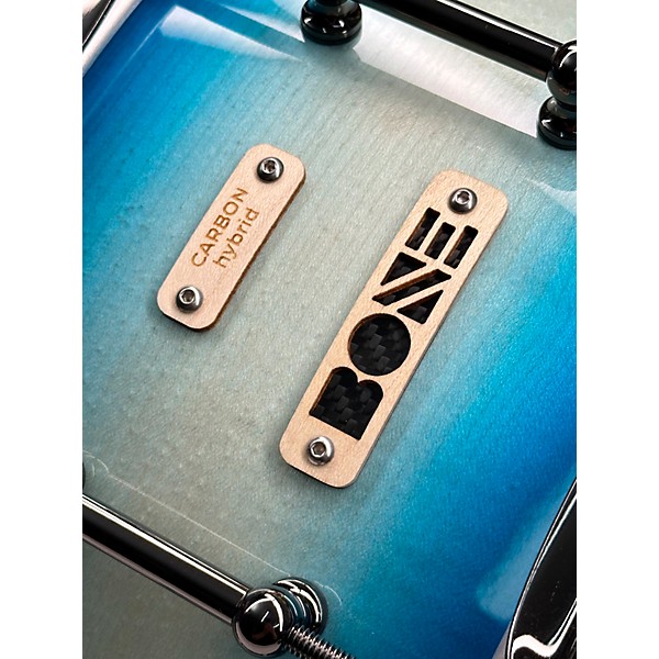 BONE Drums TRUE Carbon Fiber Hybrid Snare Drum with Black Nickel Hardware 14 x 5.5 in. Ocean Blue Burst