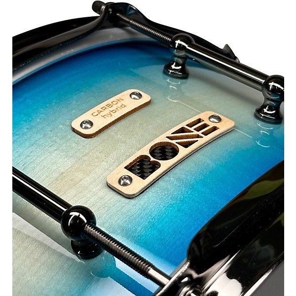 BONE Drums TRUE Carbon Fiber Hybrid Snare Drum with Black Nickel Hardware 14 x 5.5 in. Ocean Blue Burst