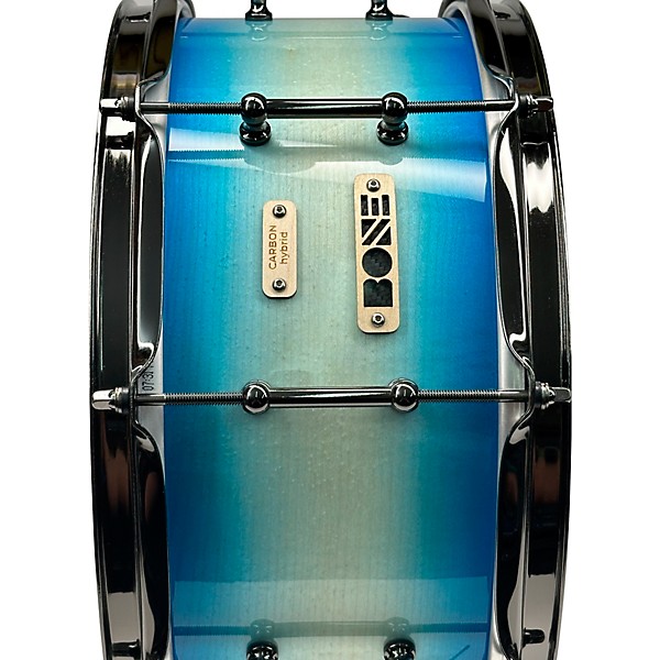 BONE Drums TRUE Carbon Fiber Hybrid Snare Drum with Black Nickel Hardware 14 x 5.5 in. Ocean Blue Burst