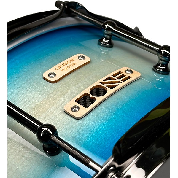 BONE Drums TRUE Carbon Fiber Hybrid Snare Drum with Black Nickel Hardware 14 x 6.5 in. Ocean Blue Burst
