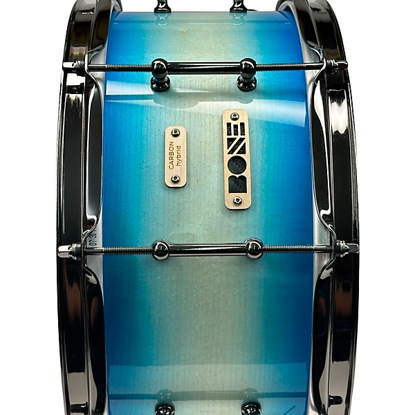 BONE Drums TRUE Carbon Fiber Hybrid Snare Drum with Black Nickel Hardware 14 x 6.5 in. Ocean Blue Burst