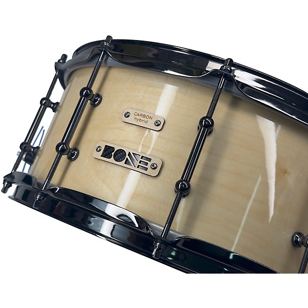BONE Drums TRUE Carbon Fiber Hybrid Snare Drum with Black Nickel Hardware 14 x 8.5 in. Natural