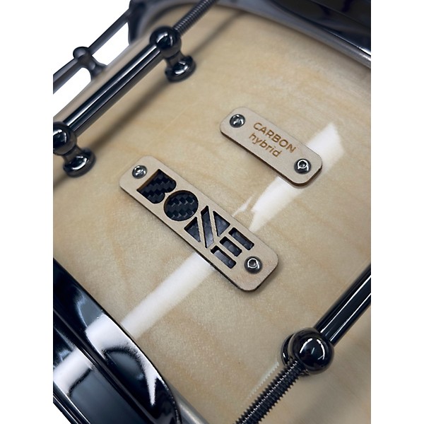 BONE Drums TRUE Carbon Fiber Hybrid Snare Drum with Black Nickel Hardware 14 x 8.5 in. Natural