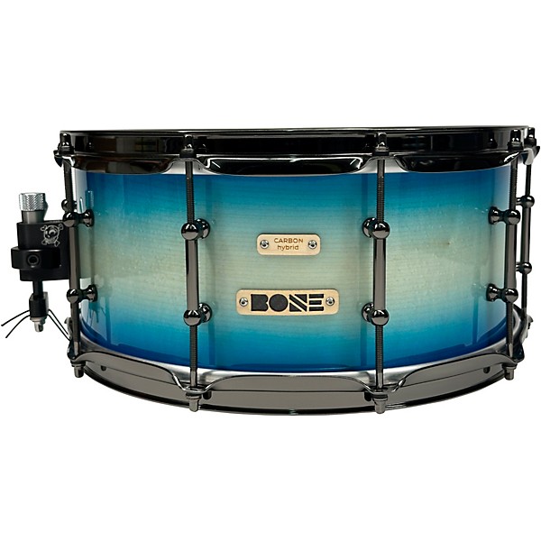 BONE Drums TRUE Carbon Fiber Hybrid Snare Drum with Black Nickel Hardware 14 x 8.5 in. Ocean Blue Burst